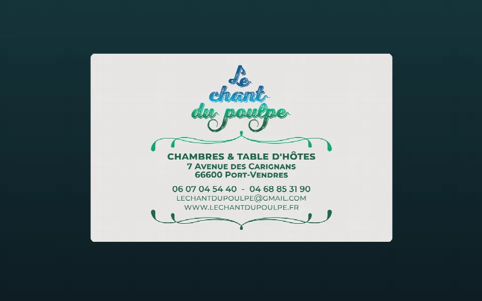 Carte de visite du Chant du Poulpe