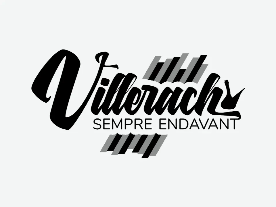 Logo Villerach Sempre Endavant en noir et blanc